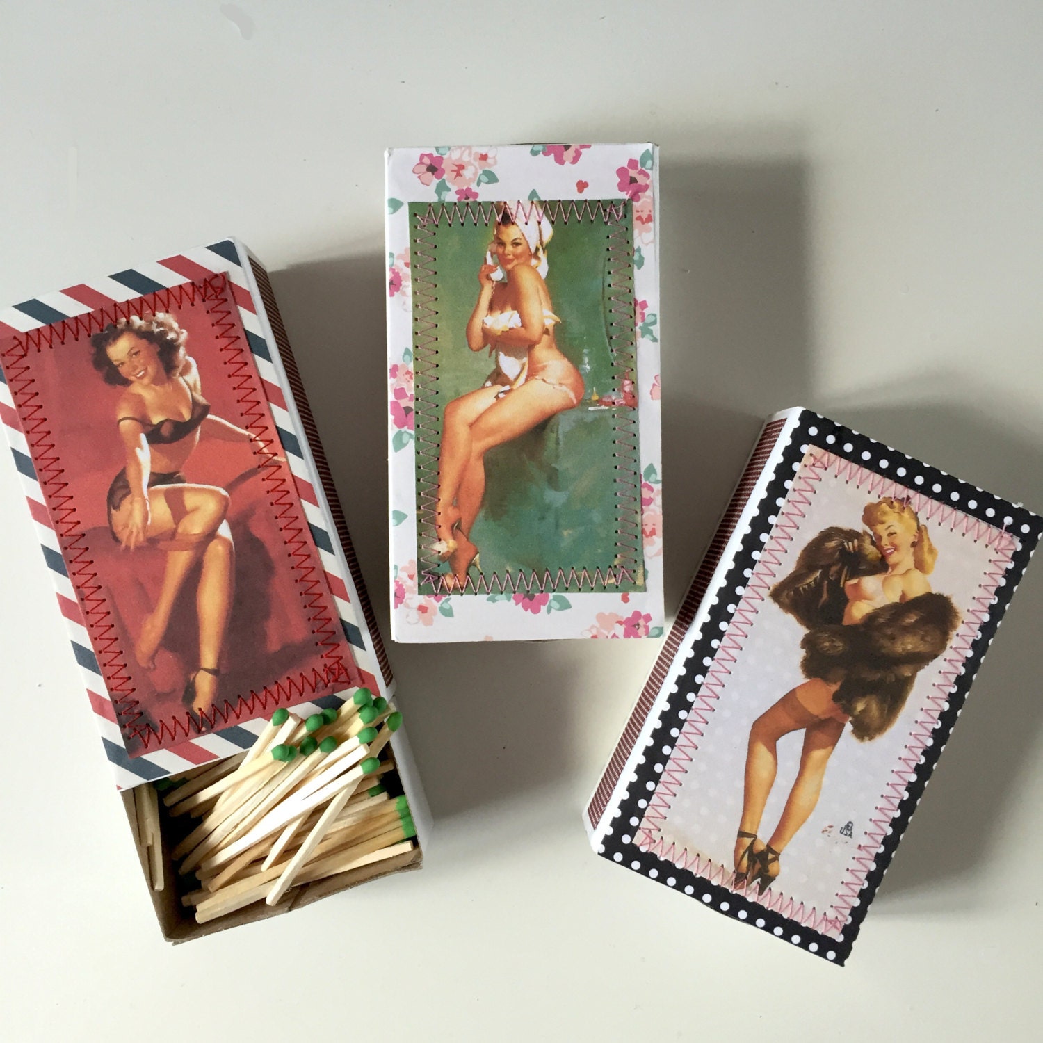 Pin Up Girl Matchbox Decorative Matches GIL ELVGREN Matches