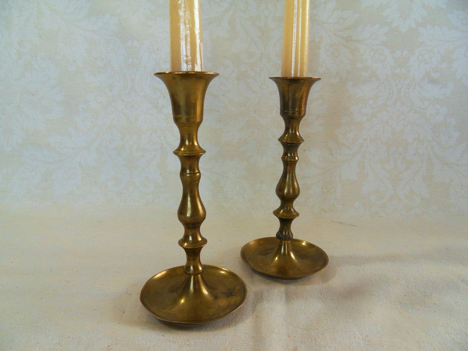 A pair of vintage brass Indian candle holders 17 by ViolettasAttic