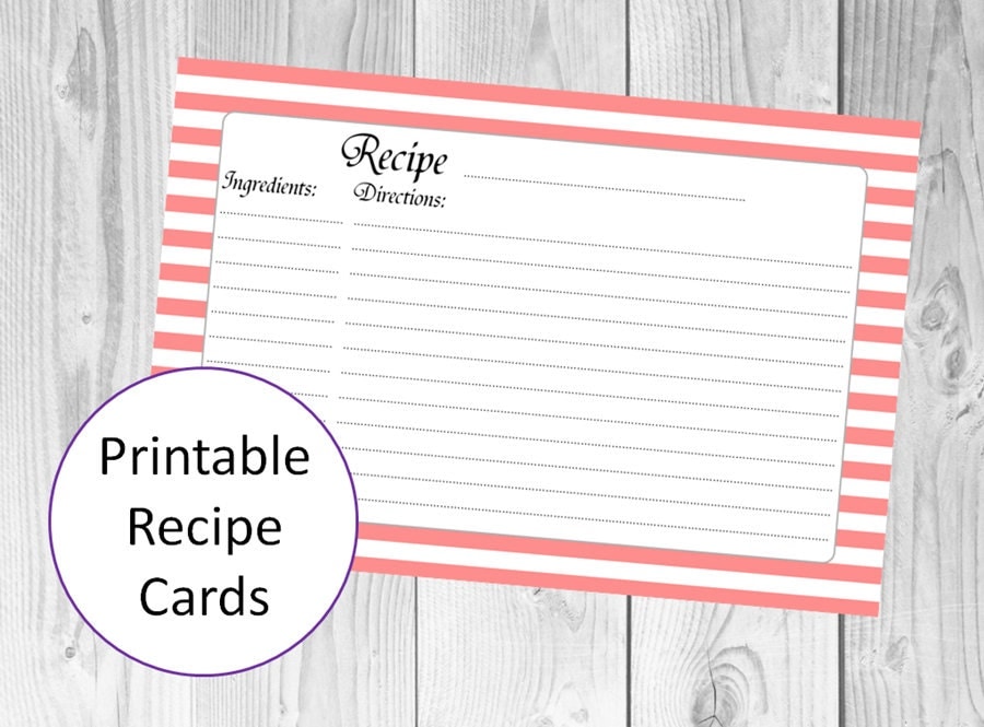 4x6 recipe card template free