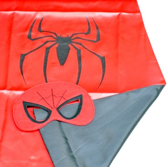 spiderman cape and mask spiderman costume by GEEKYpresents on Etsy