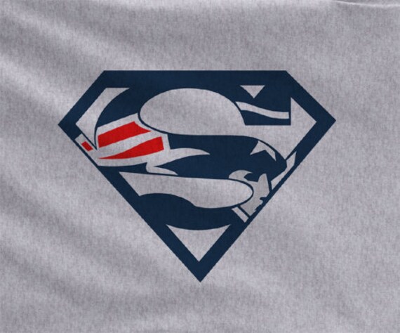 Gray New England Patriots Superman Superteam by Superfan12 on Etsy