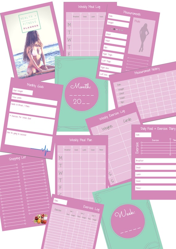 Pink A5 Health & Fitness Planner