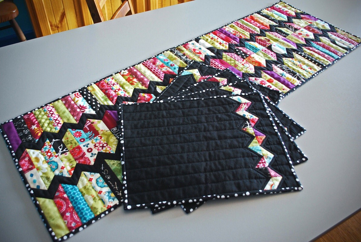 ZigZag Run Table Runner Quilt Pattern PDF Charm Square