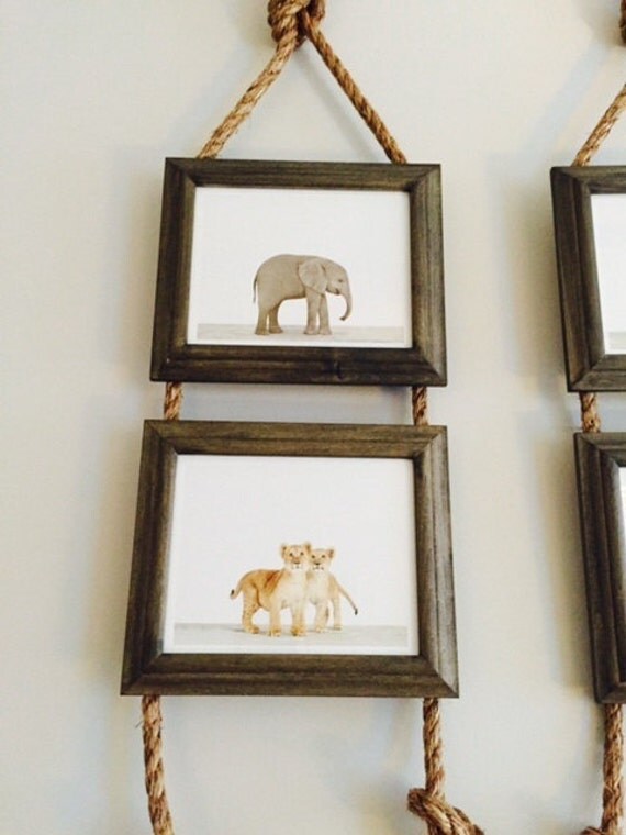 Items similar to Rustic Manilla Rope Hanging Picture Frames on Etsy