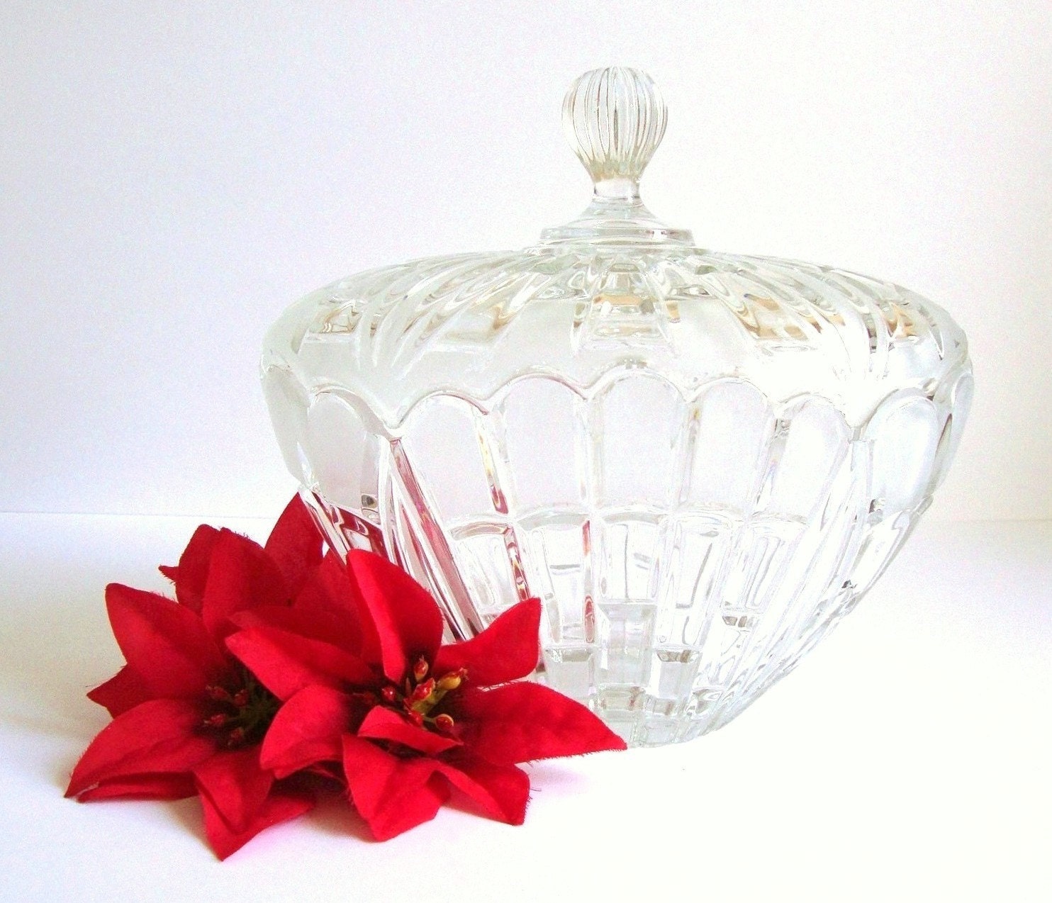 Mikasa Cut Crystal Frosted & Clear Candy Dish by TrammellsLair