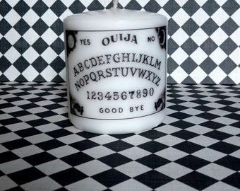 Ouija Board Small Pillar Candle Seance Goth