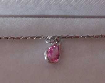 Sterling Silver Bracelet with Pink Stones