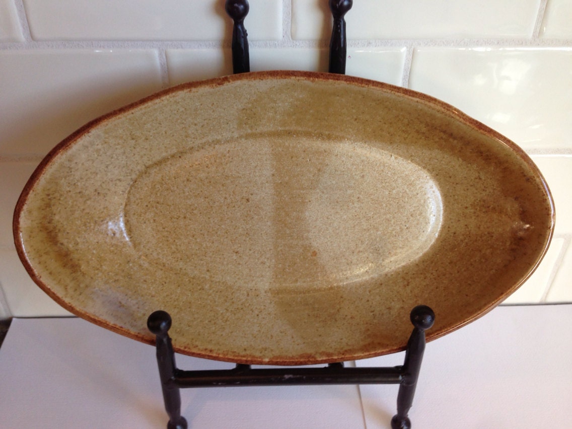 Neutral oval dip spread vegetable serving dish by CattailsCreek