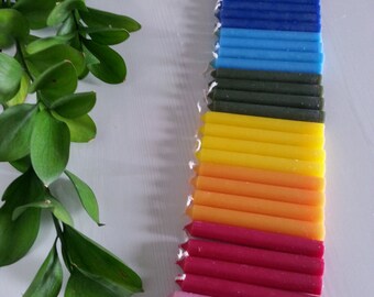 Chime Candles Set 10 colors, 2 pc each = 20 Candles - Candle Magick, Wicca, Pagan, Meditation, Reiki, Spiritual