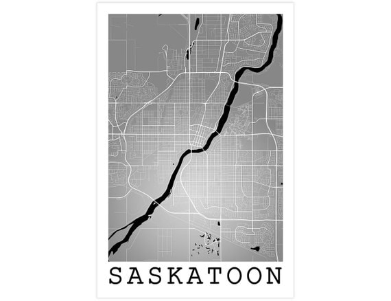 Saskatoon City Street Map Saskatoon Canada Modern Art Print   Il 570xN.733406232 Gzz1 