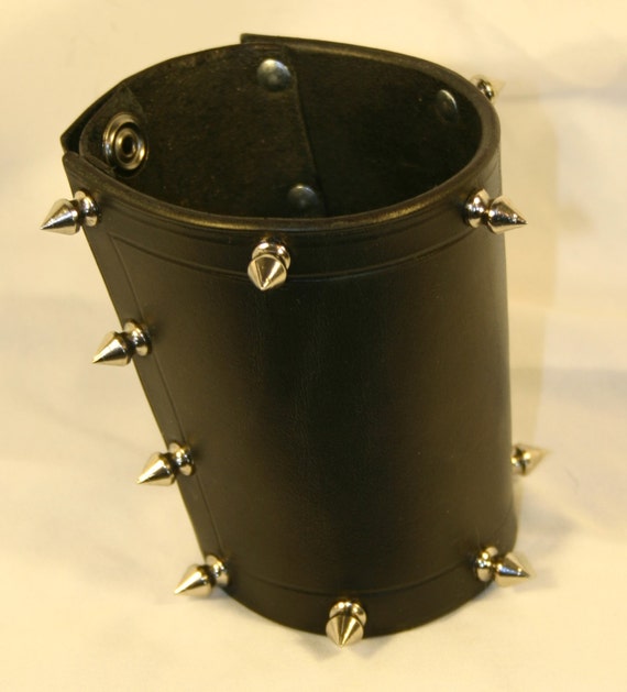 Items similar to Black Studded Heavy Metal Wrist Cuff on Etsy