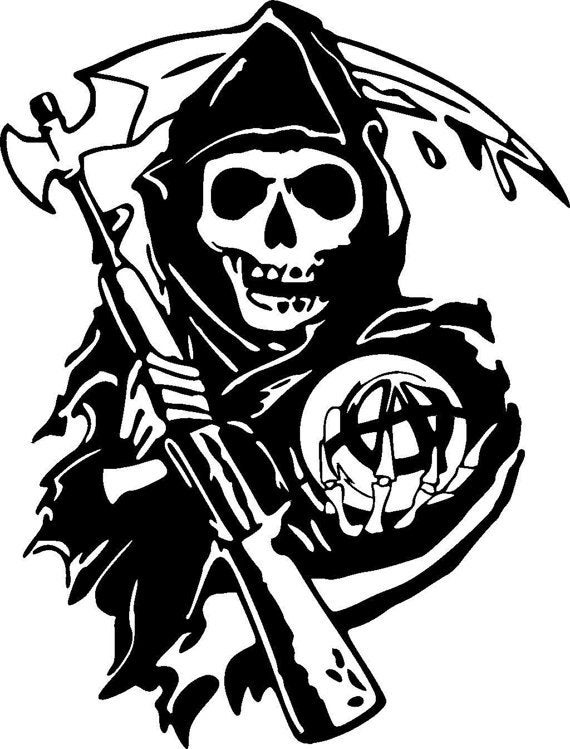 Pirate Skull Sons of anarchy Sticker/ Vinyl / by HanesDecals