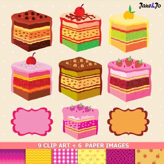 50% OFF SALE Sweet Cake SlicesA Piece of CAKE ClipArt