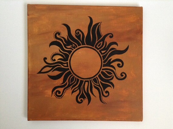 Bohemian Sun Painting 12x12 by EmilyArnoldArt on Etsy