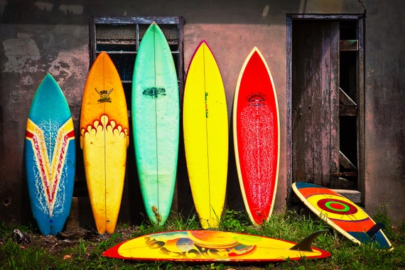 Items similar to Vintage Surfboards, fine art photography, print ...