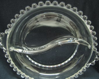 Imperial Candlewick divided Relish 2 handles