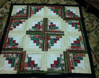 Items similar to Log Cabin Quilt Barn Raising Pattern 1910 Handmade