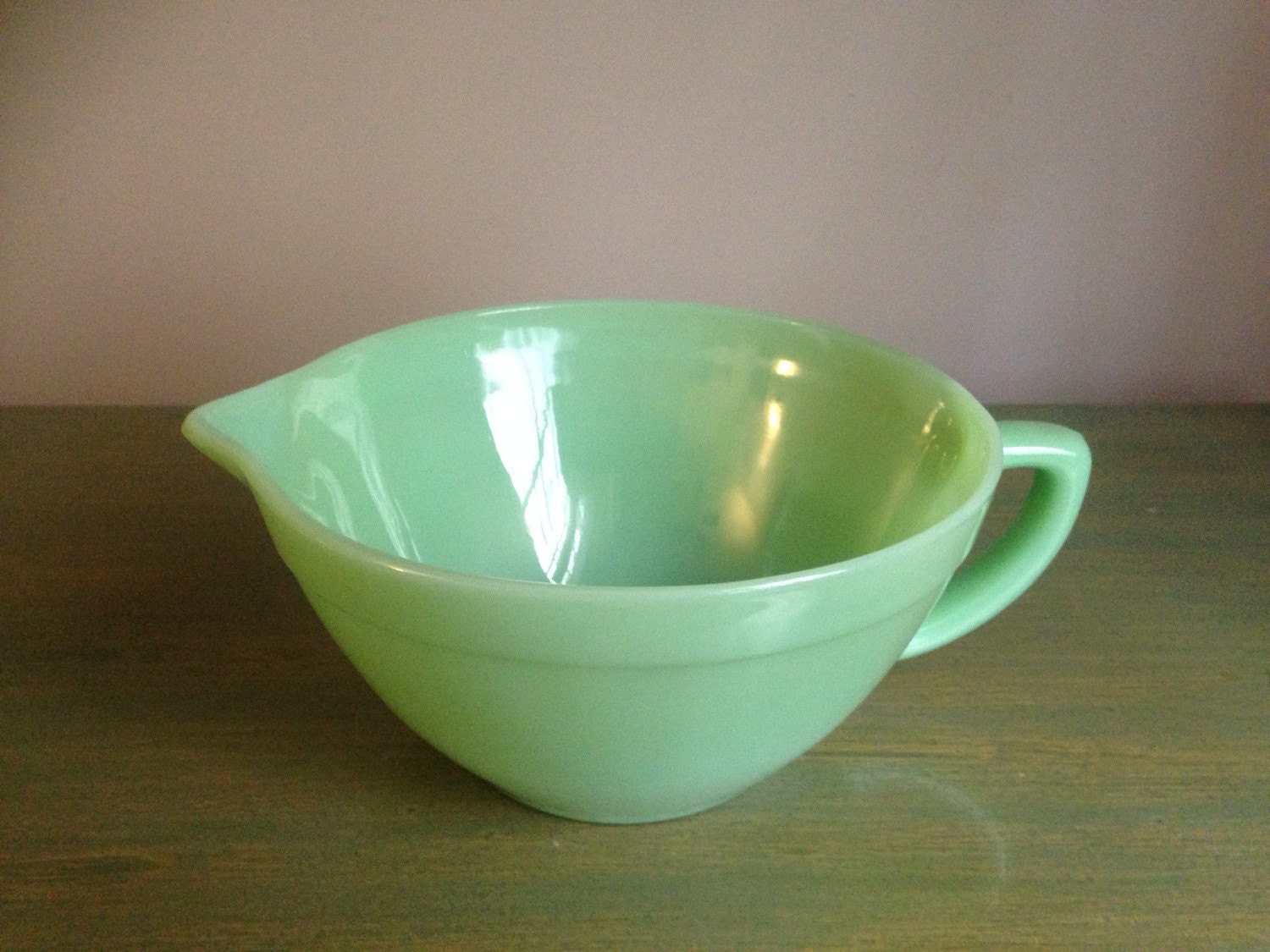 Mint Green Fire King Jadeite Saucer Bowl by TheDaughterBandit