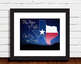 Texas Symbols Various Colors Print Wall Art Decor Photo Print