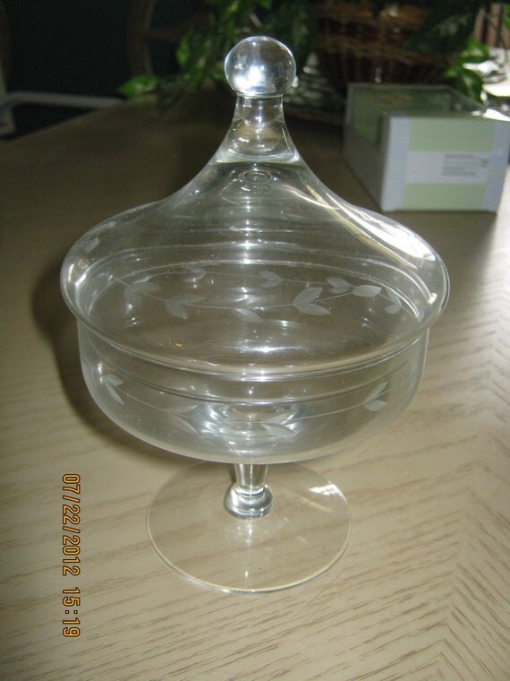 Princess House Candy Dish With Lid in the Heritage pattern