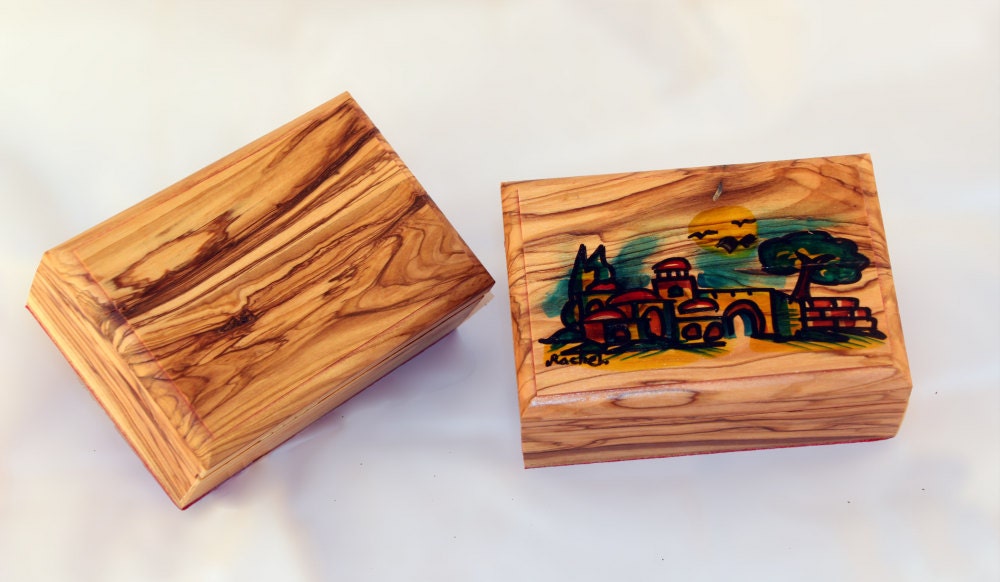 Personalized Olive Wood Jewelry Box OliveWood Box Customized