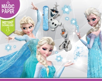 Frozen Clipart - Digital 300 DPI PNG Images, Photos, Scrapbook, Digital, Cliparts - Instant Download