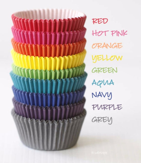 Rainbow Solid Cupcake Liners Greaseproof Party Baking Cups