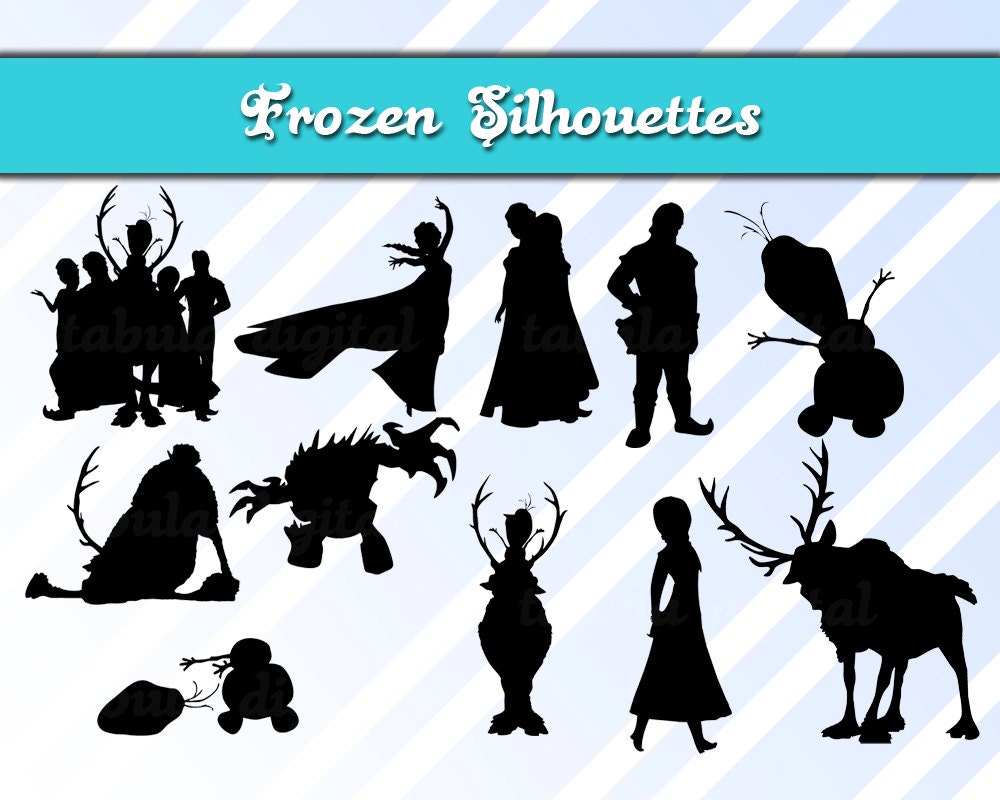 Frozen Silhouette Frozen Silhouettes Clip Art by TabulaDigitals