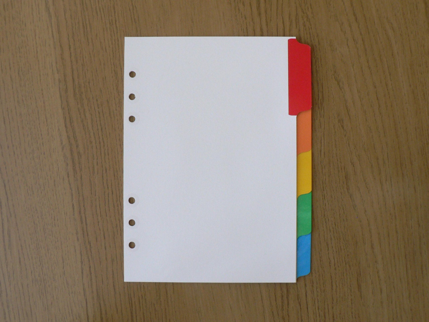 Filofax A5 Organiser Dividers with 5 Multicoloured Mylar Tabs