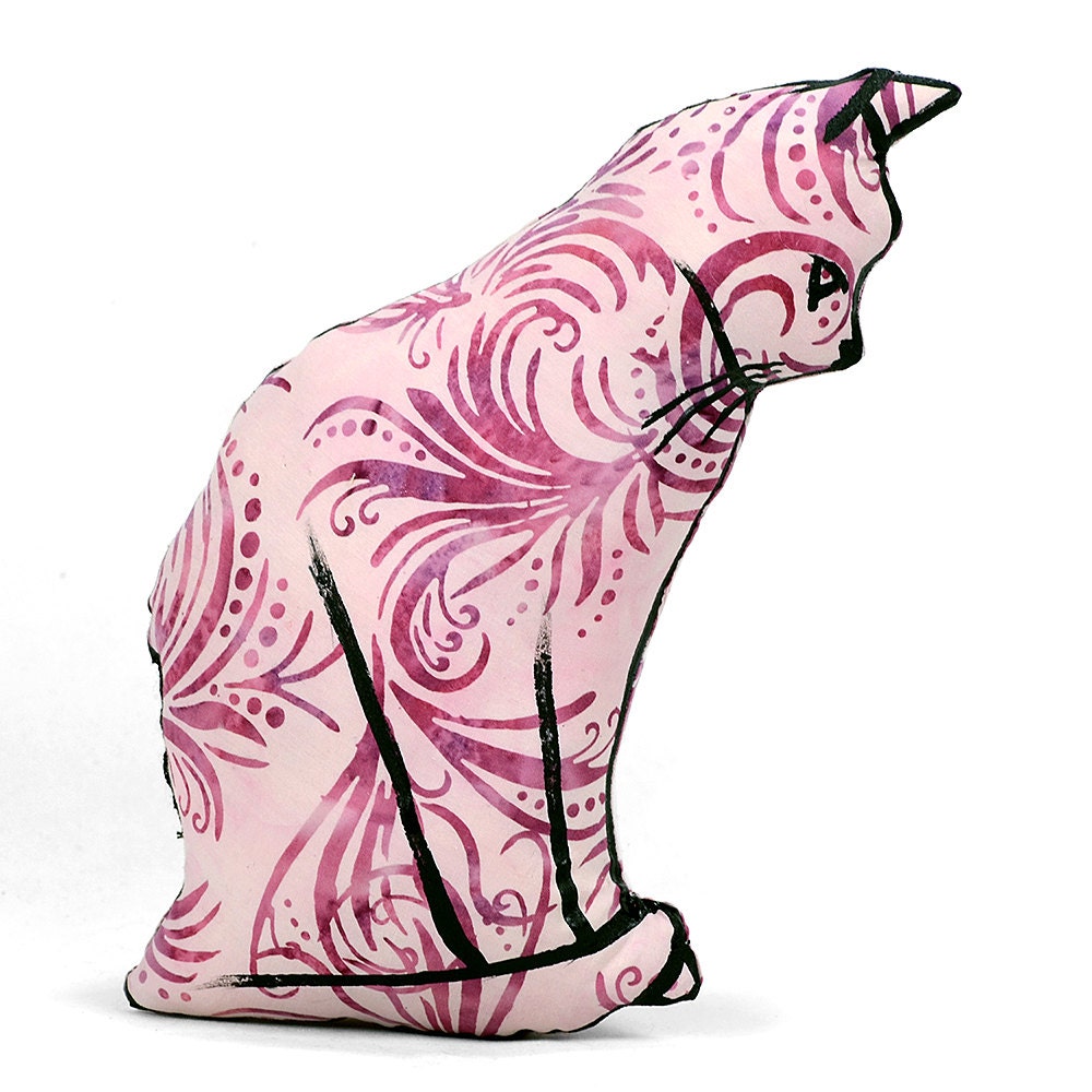decorative pillow cat pillow animal pillow cat profile