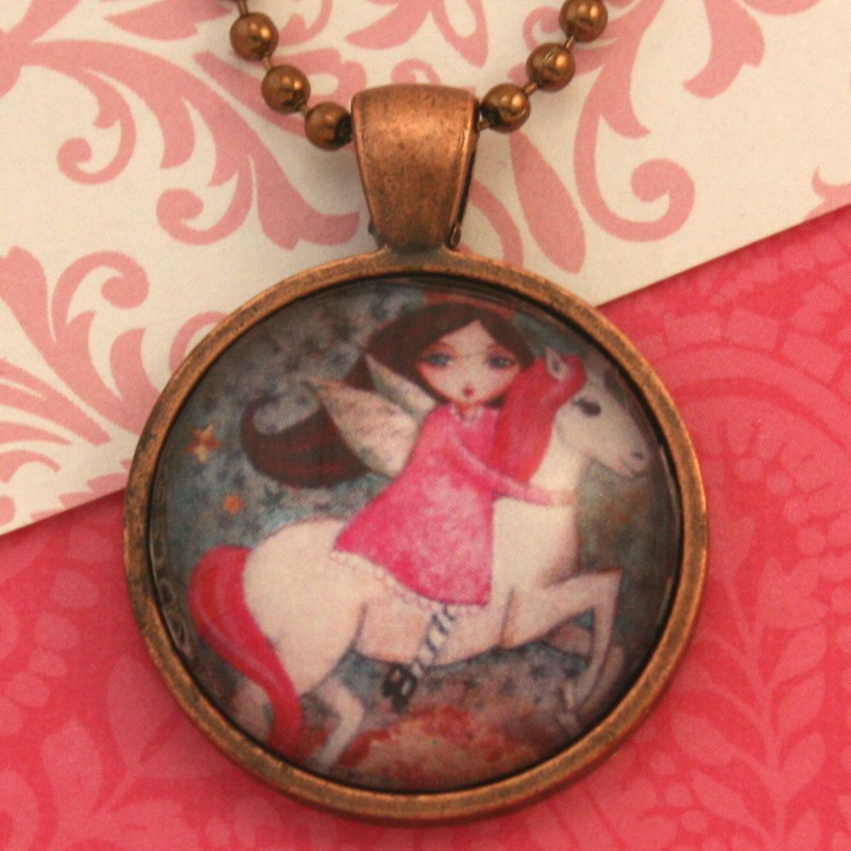 Unicorn Necklace Girls Jewelry Childs Necklace Art Jewelry