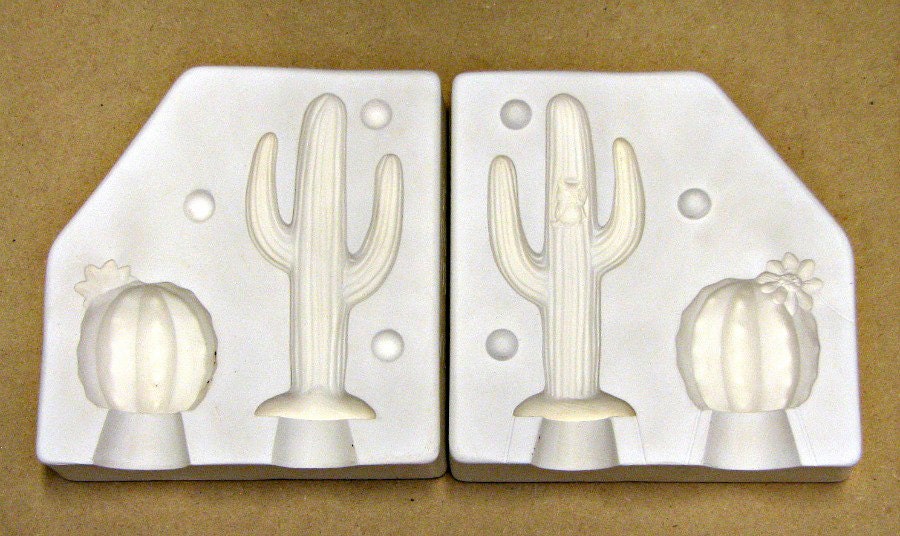 Vintage Ceramic Slip Casting Mold Southwestern Desert Saguaro
