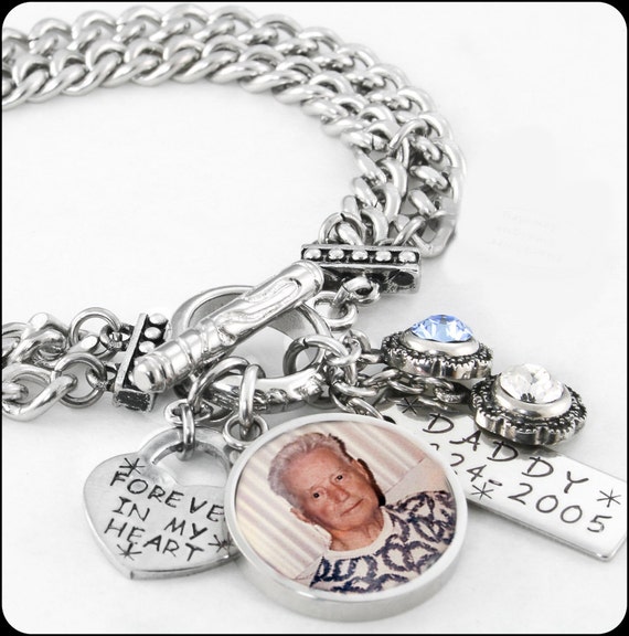 Memorial Charm Bracelet Remembrance Photo by BlackberryDesigns