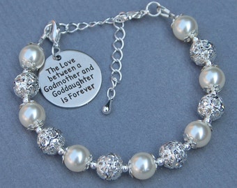 Godmother Goddaughter Gift, Godmother GoddaughterJewelry, Goddaughter Bracelet, Phrase Jewelry, Gift for Godmother