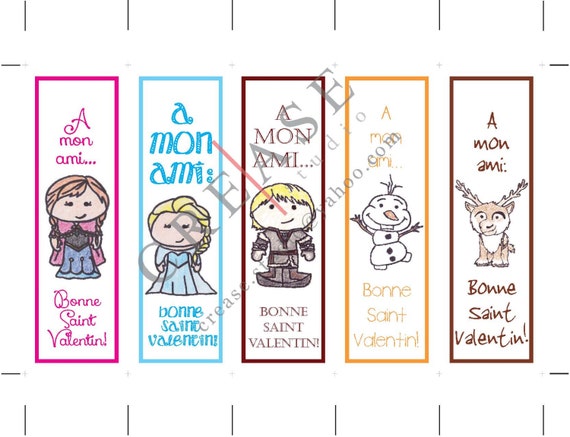 frozen bookmarks disney elsa anna sven olaf kristoff