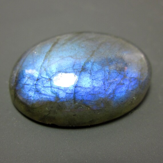 indigo/aqua blue labradorite gemstone cabochon no. 543 top