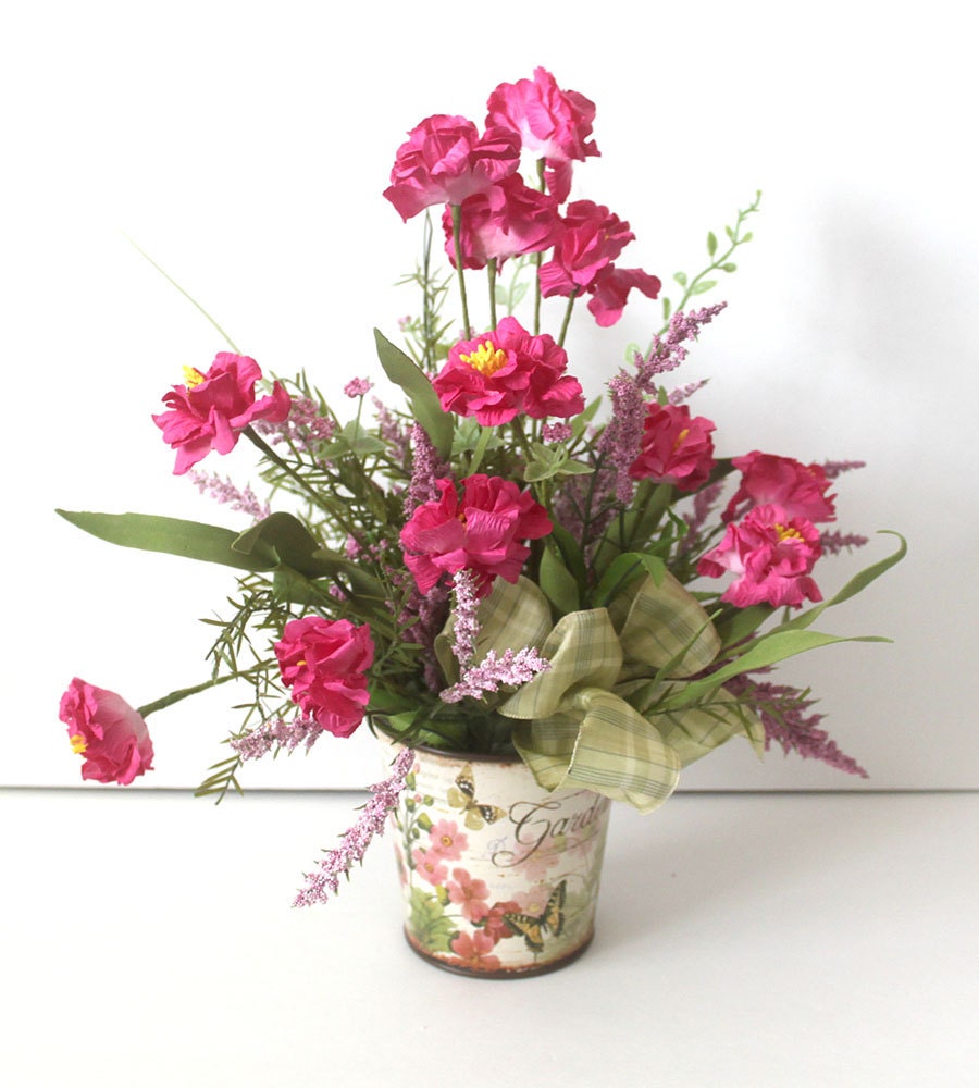 Silk flower arrangement Silk centerpiece Spring table