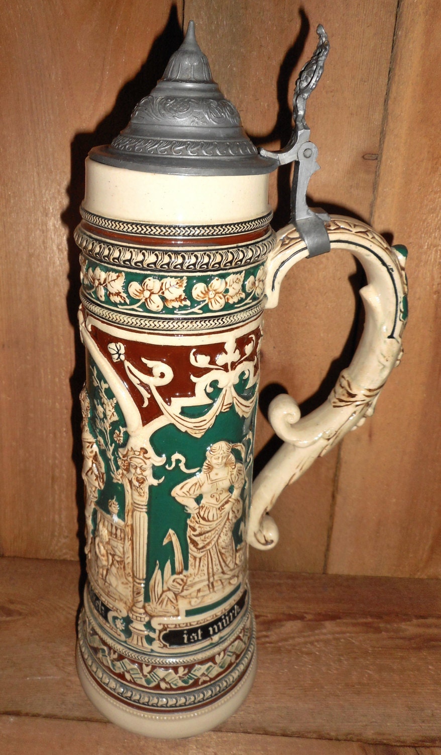 Very Large Antique Beer Stein Made in Germany and Marked With