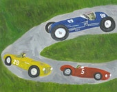 The race. Original oil painting by Vivienne Strauss.