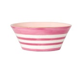 Handmade, Ceramic, Bowl, Luxury, Gift, Gold Edged, Stripe, Pink