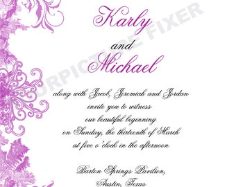 Feather Wedding Invitations, Swirl Wedding Invitations