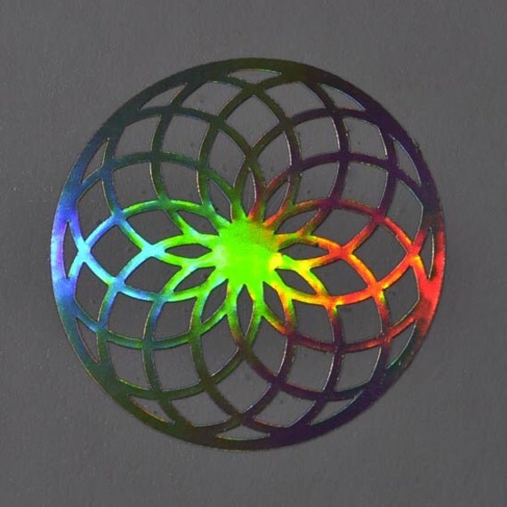 Torus sacred geometry shimmer chrome vinyl decal by sparrowhawk9