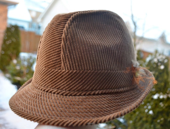 Corduroy Fedora Vintage Men's Fedora Hat By Studiovintage On Etsy