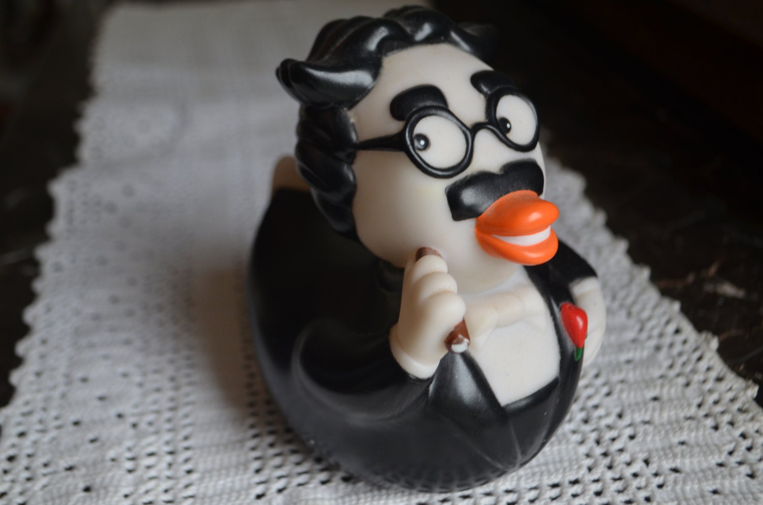 GROUCHO MARX DUCK Novelty Celebrity Rubber Duckie by StudioVintage