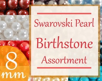 Birthstone kits Swarovski pearl birthstone assortment 8mm faux pearls Style 5810 (120)