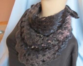 Kaos Triangle Scarf, Crochet Scarf, Travelers Scarf, Granny Scarf, Funky Scarf, Textured Scarf
