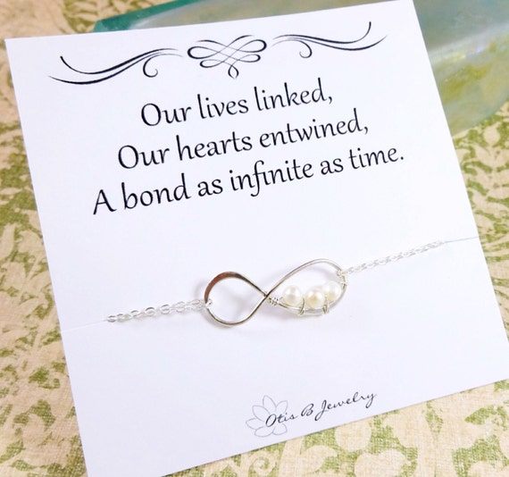 Items similar to Infinity bracelet, Peapod jewelry, gift for best