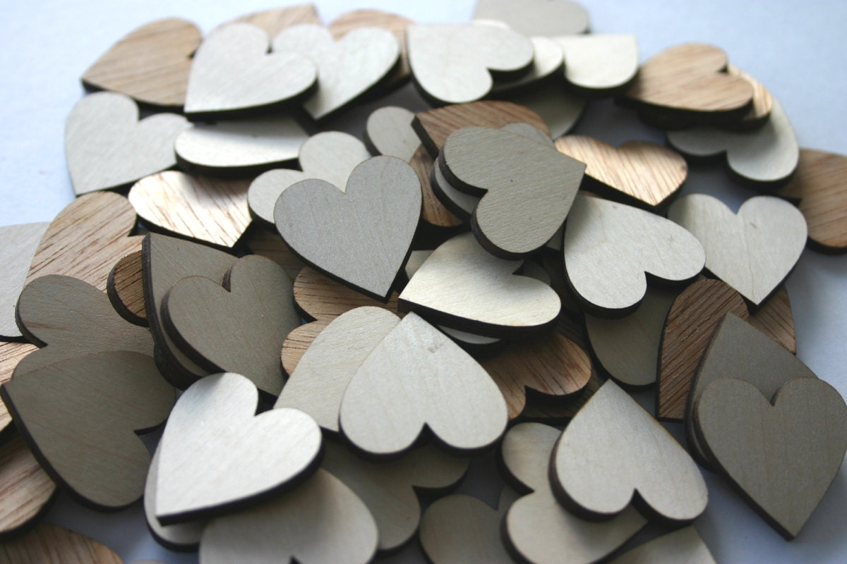 100 Laser Cut Wooden Hearts Wedding Decor