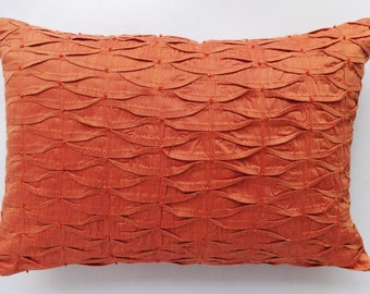 burnt orange pillow cover with orange beads orange decorative pillow cover textured pillow 12x18 - Orange Decorative Pillows burnt orange pillow cover with orange beads orange decorative pillow cover textured pillow 12x18 - Orange Decorative Pillows