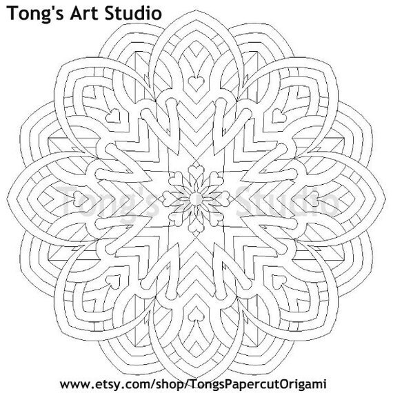 Printable Mandala Coloring-004 Instant Download Printable